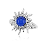 Colombian blue Amber Silver Ring
