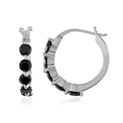 Black Spinel Silver Earrings