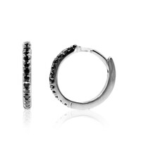 Black Diamond Silver Earrings