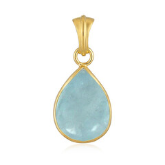 Brazilian Aquamarine Silver Pendant (Bali Barong)