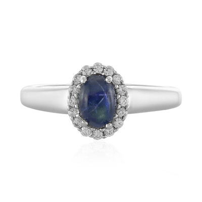 Blue Star Sapphire Silver Ring