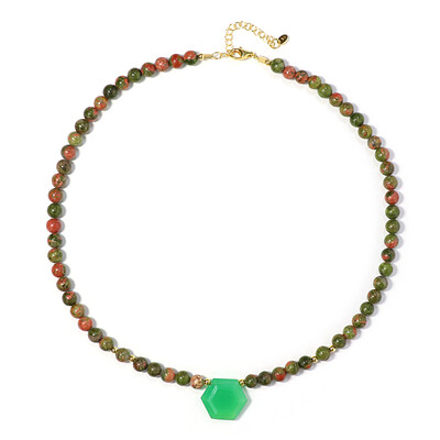 Green Chalcedony Silver Necklace