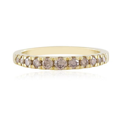 9K SI1 Champagne Diamond Gold Ring
