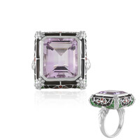 Rose de France Amethyst Silver Ring (Adela Silber)