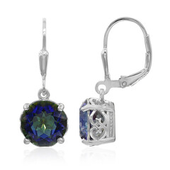 Mystic Blue Quartz Silver Earrings