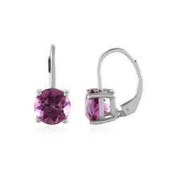 Pink Flouorite Silver Earrings