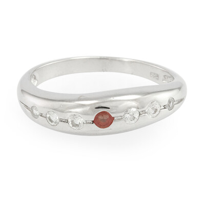 Sunset Ruby Silver Ring