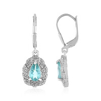 Blue Apatite Silver Earrings