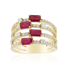 14K AAA Mozambique Ruby Gold Ring (CIRARI)