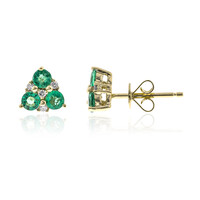 14K AAA Zambian Emerald Gold Earrings (CIRARI)