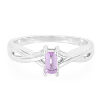 Unheated Ceylon Purple Sapphire Silver Ring