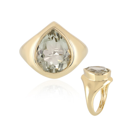 Green Amethyst Silver Ring