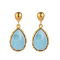Larimar Silver Earrings