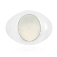 White Moonstone Silver Ring
