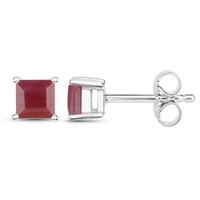 Ruby Silver Earrings