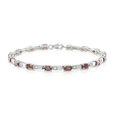 Red Zircon Silver Bracelet