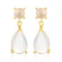 Tanzanian Rainbow Moonstone Silver Earrings