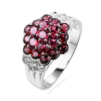 Rhodolite Silver Ring