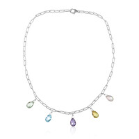 Rose Quartz Silver Necklace