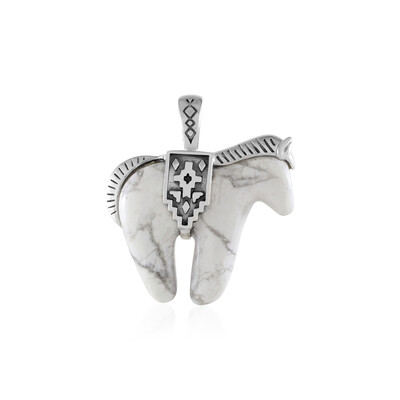 Howlite Silver Pendant (Desert Chic)
