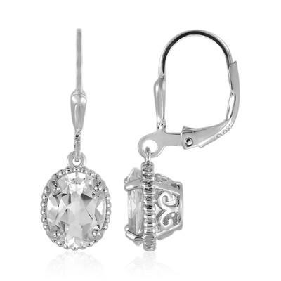 White Topaz Silver Earrings