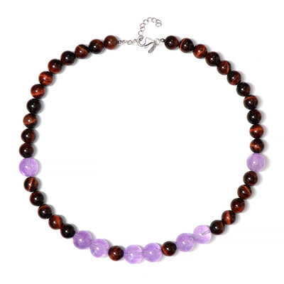 Red Tiger´s Eye Silver Necklace