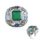 Green Onyx Silver Ring (Adela Silber)