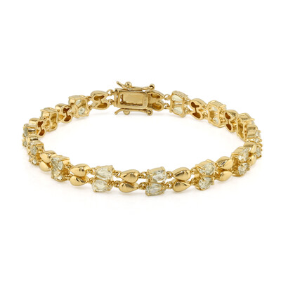 Green Amethyst Silver Bracelet