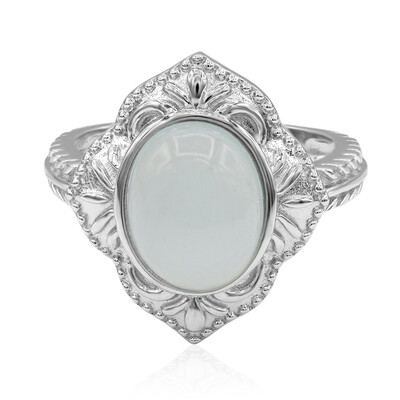 Aqua Chalcedony Silver Ring