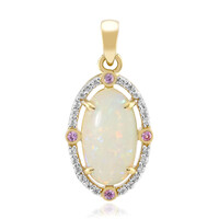 9K Brazilian White Opal Gold Pendant
