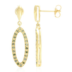 Fancy Diamond Silver Earrings