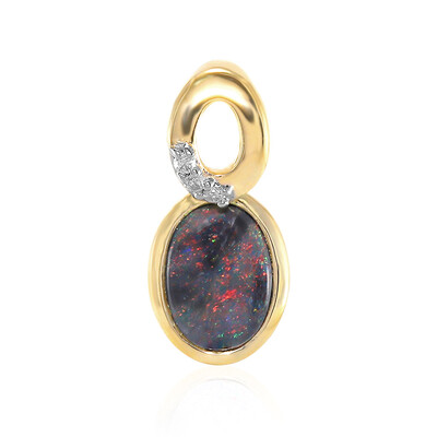 9K Lightning Ridge Crystal Black Opal Gold Pendant (Mark Tremonti)