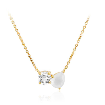 White Pastel Quartz Silver Necklace