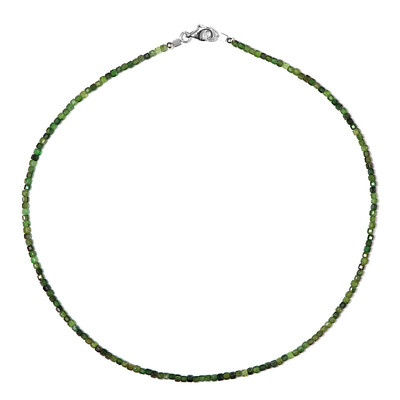Green Tourmaline Silver Necklace