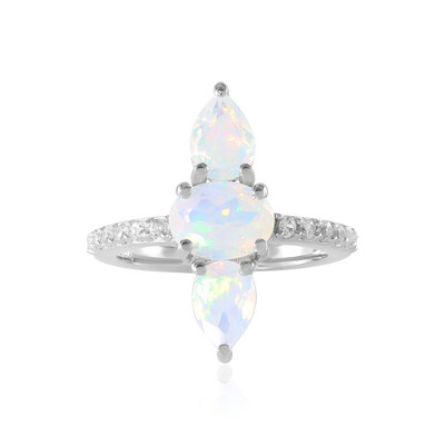 Welo Opal Silver Ring (Adela Silber)