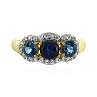 Blue Star Sapphire Silver Ring