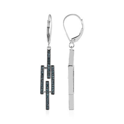 9K I2 Blue Diamond Gold Earrings (KM by Juwelo)
