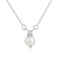 White Freshwater Pearl Silver Necklace