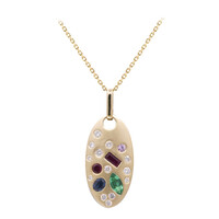 14K AAA Zambian Emerald Gold Necklace (Adela Gold)