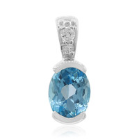 Swiss Blue Topaz Silver Pendant