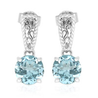 Sky Blue Topaz Silver Earrings