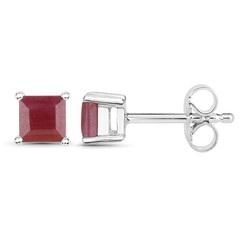 Ruby Silver Earrings