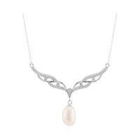 White Freshwater Pearl Silver Necklace
