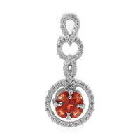 Sunset Ruby Silver Pendant
