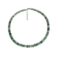 Green Strawberry Quartz Silver Necklace