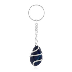 Blue Agate Brass Key ring