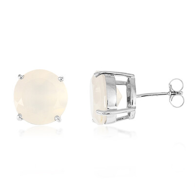 Pink Chalcedony Silver Earrings