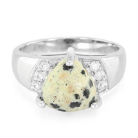 Dalmatian Jasper Silver Ring