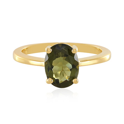 Moldavite Silver Ring