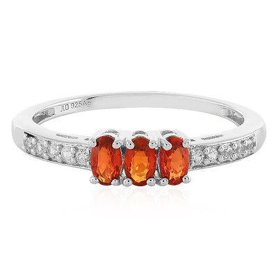 Sunset Ruby Silver Ring